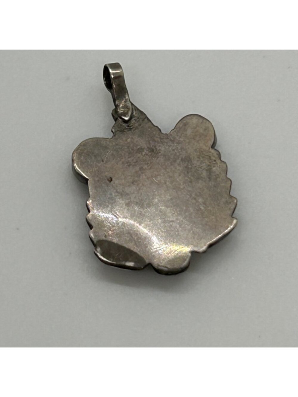 Vintage Alpaca Silver Turquoise Pendant Leaf Flower Tribal Boho Southwestern - Picture 4 of 10
